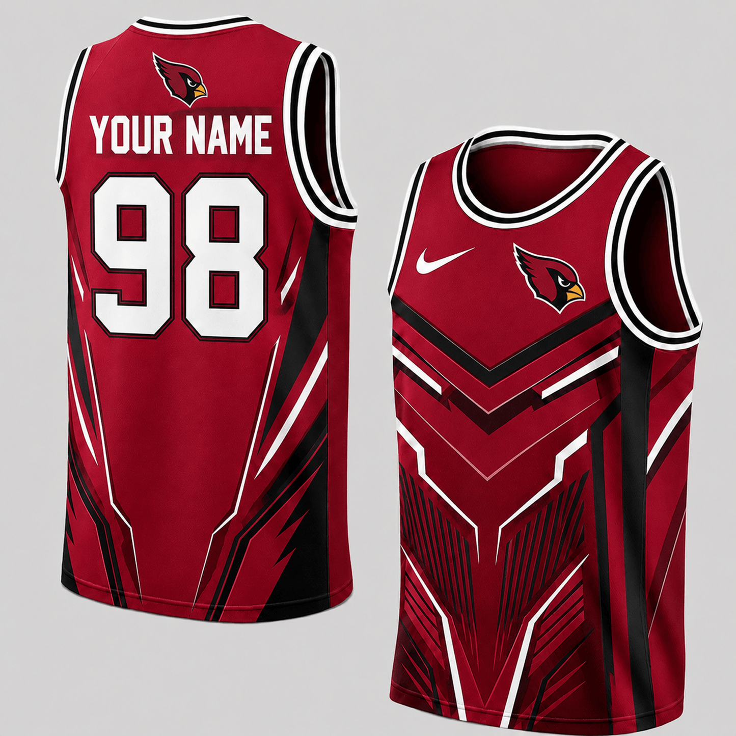 Premium NFL x ARI Personalized Football Fan Tank Top Custom Name Number Sport Shirt 220626