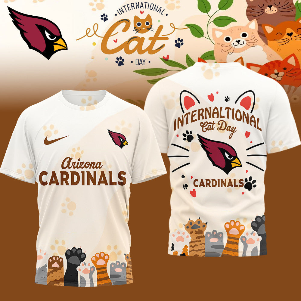 Premium NFL x Arizona Cardinals International Cat Day 3D Shirt NDT LVH