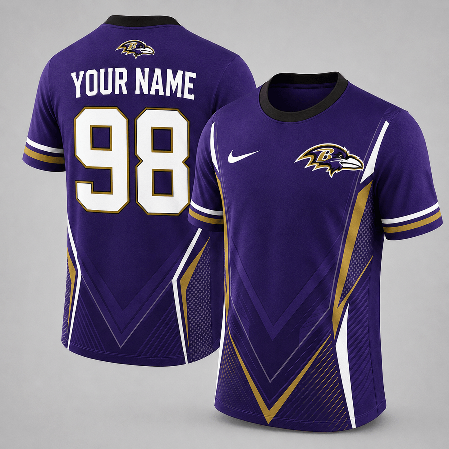 Premium NFL x BAL Custom Name Number Personalized Athletic T-Shirt 220626
