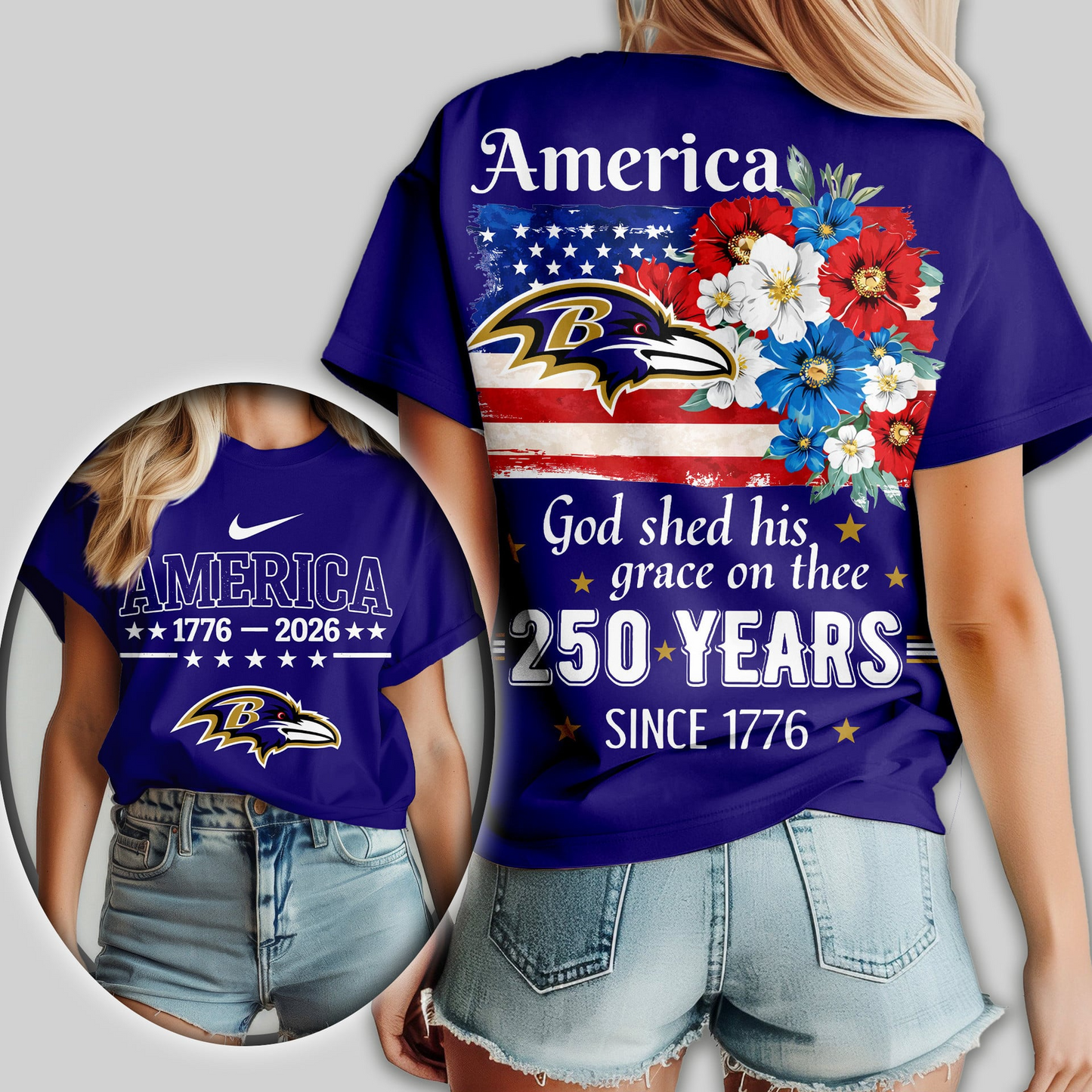 Premium NFL x BR America God Shed His Grace On Thee Women Shirt NDT VHM