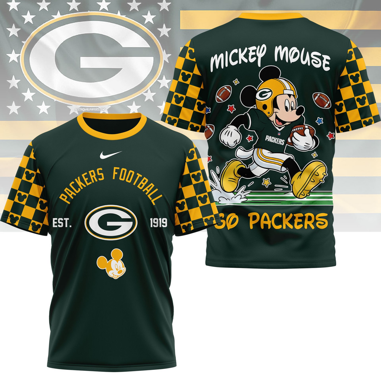 Premium NFL x GBP Mouse Football 3D Shirt NDT VHM