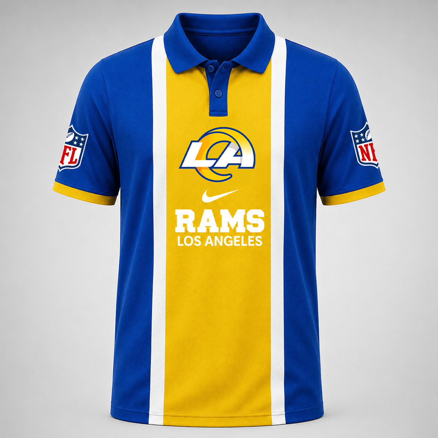 Premium NFL x LAR Sports Inspired Vertical Stripe Polo 250626