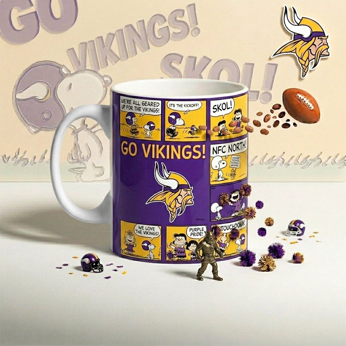 Premium NFL x MIN Peanuts Comic Mug NDT NHM 210426