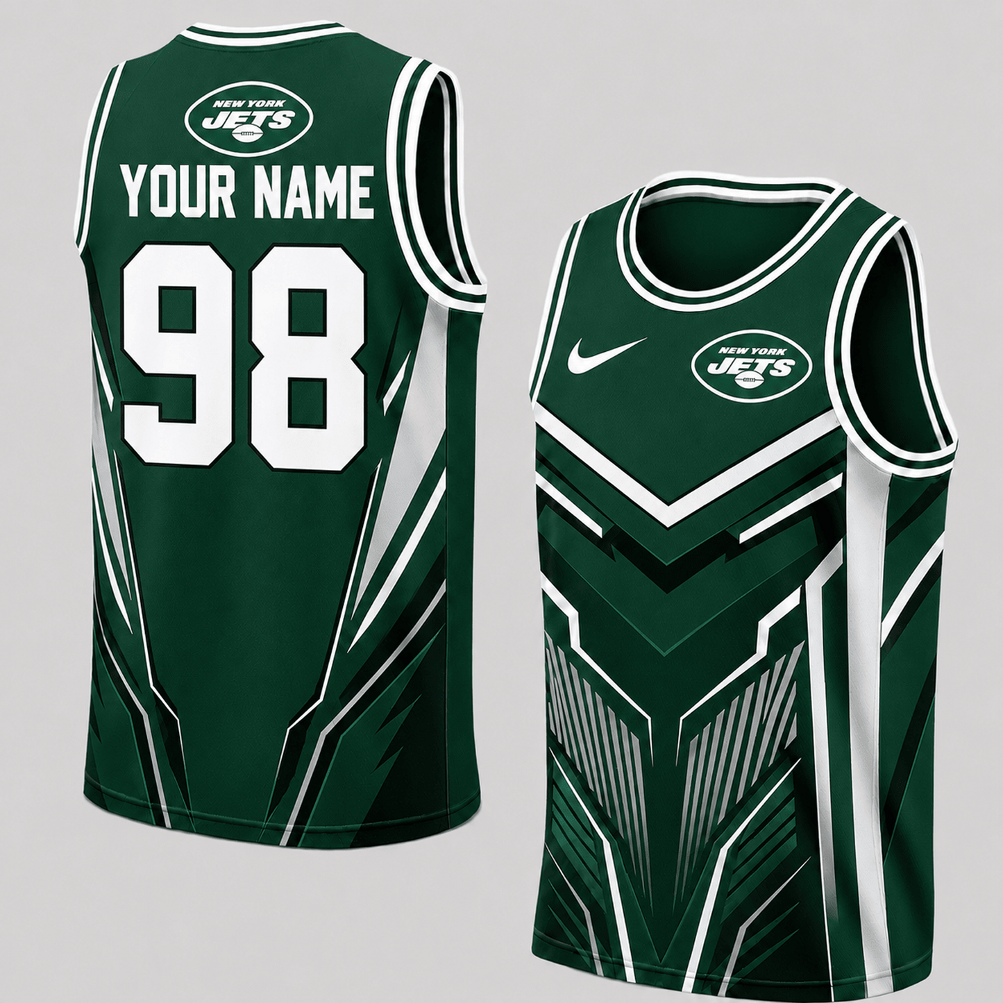 Premium NFL x NYJ Personalized Football Fan Tank Top Custom Name Number Sport Shirt 220626