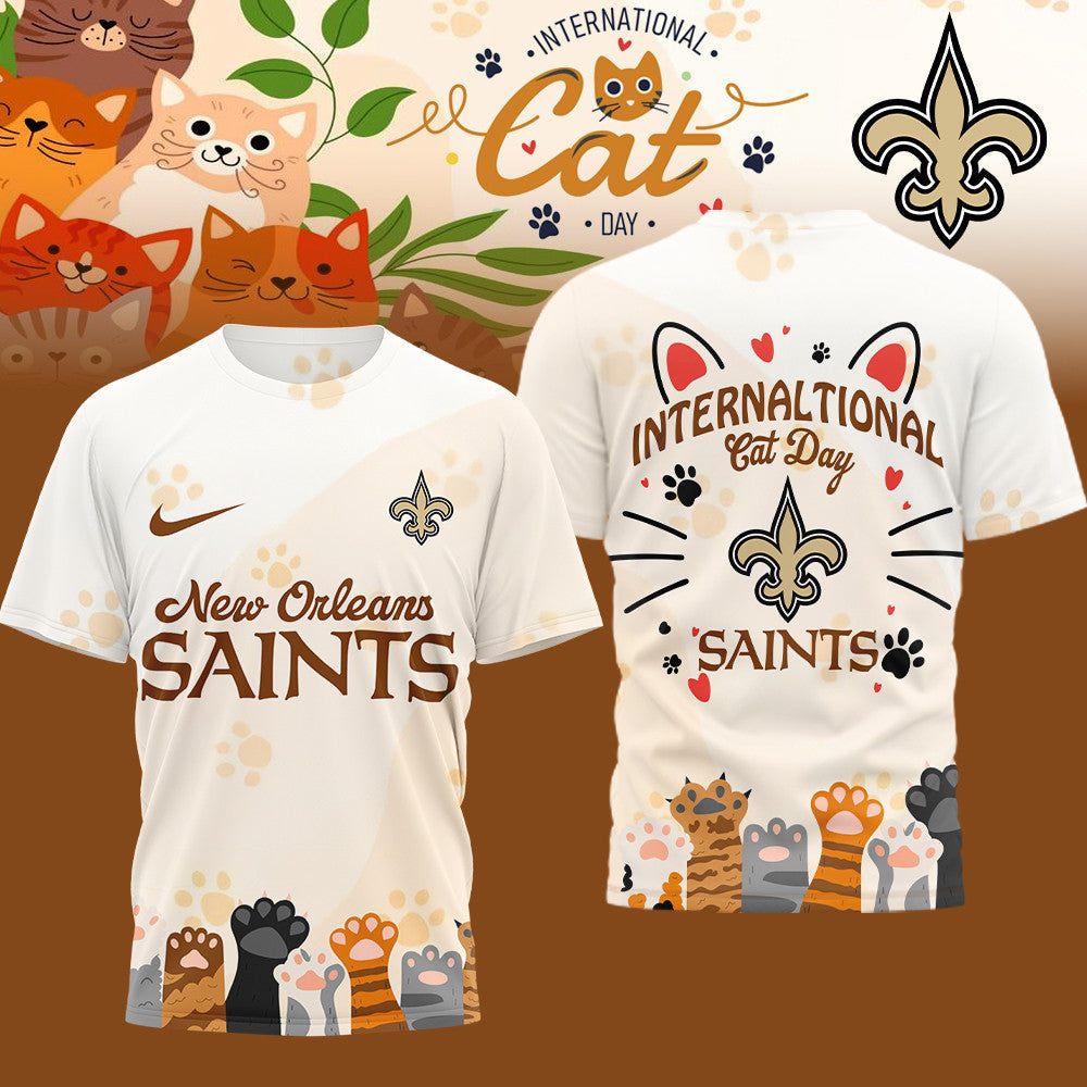 Premium NFL x New Orleans Saints International Cat Day 3D Shirt NDT LVH