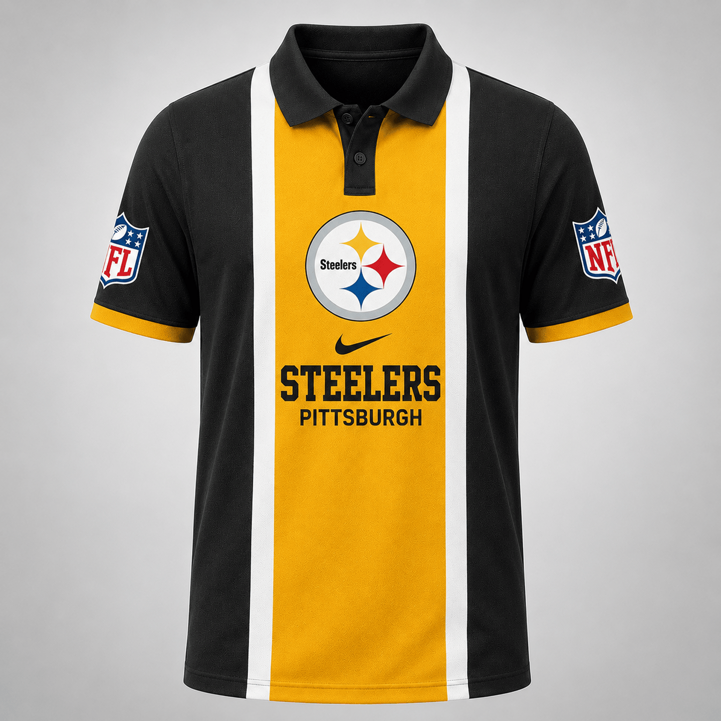 Premium NFL x PIT Sports Inspired Vertical Stripe Polo 250626