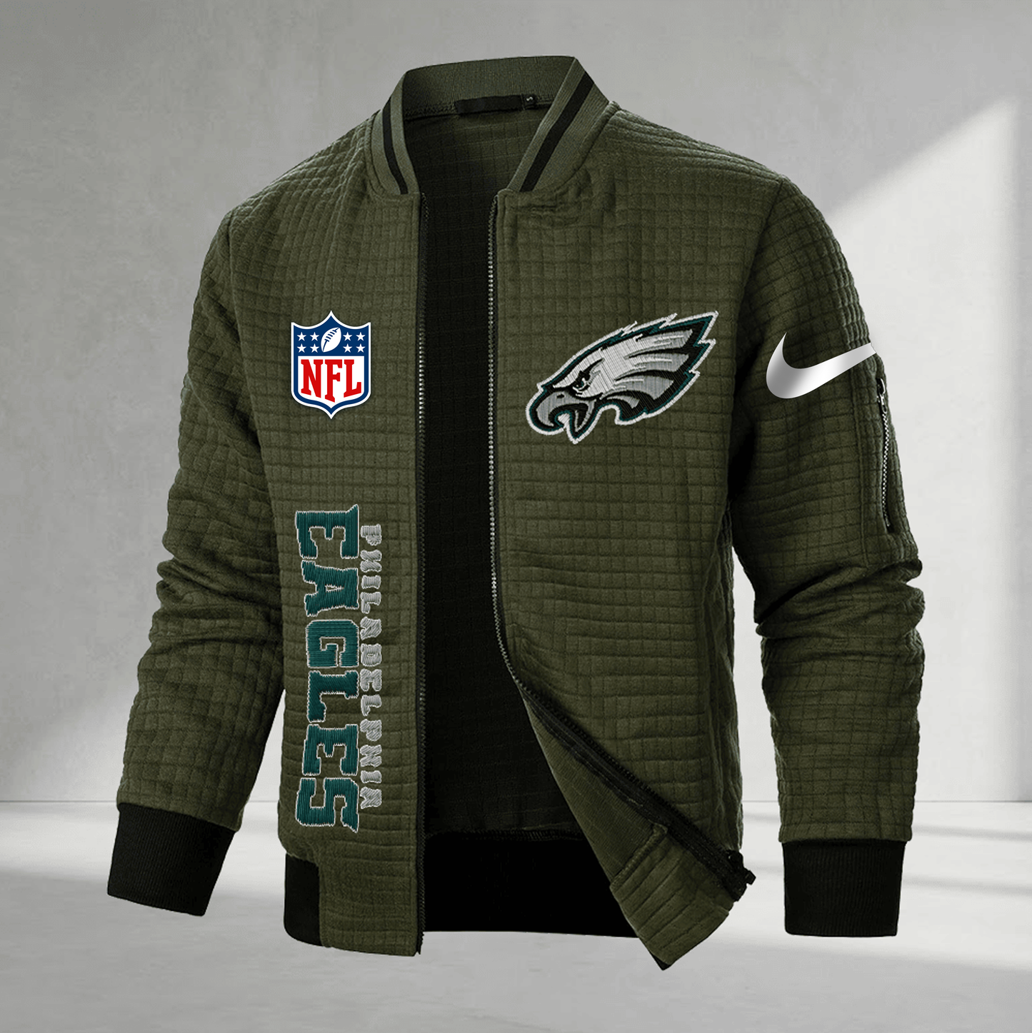 Premium NFL x PE Men‹¨«???s Waffle Plaid Cardigan NDT VHM 160126