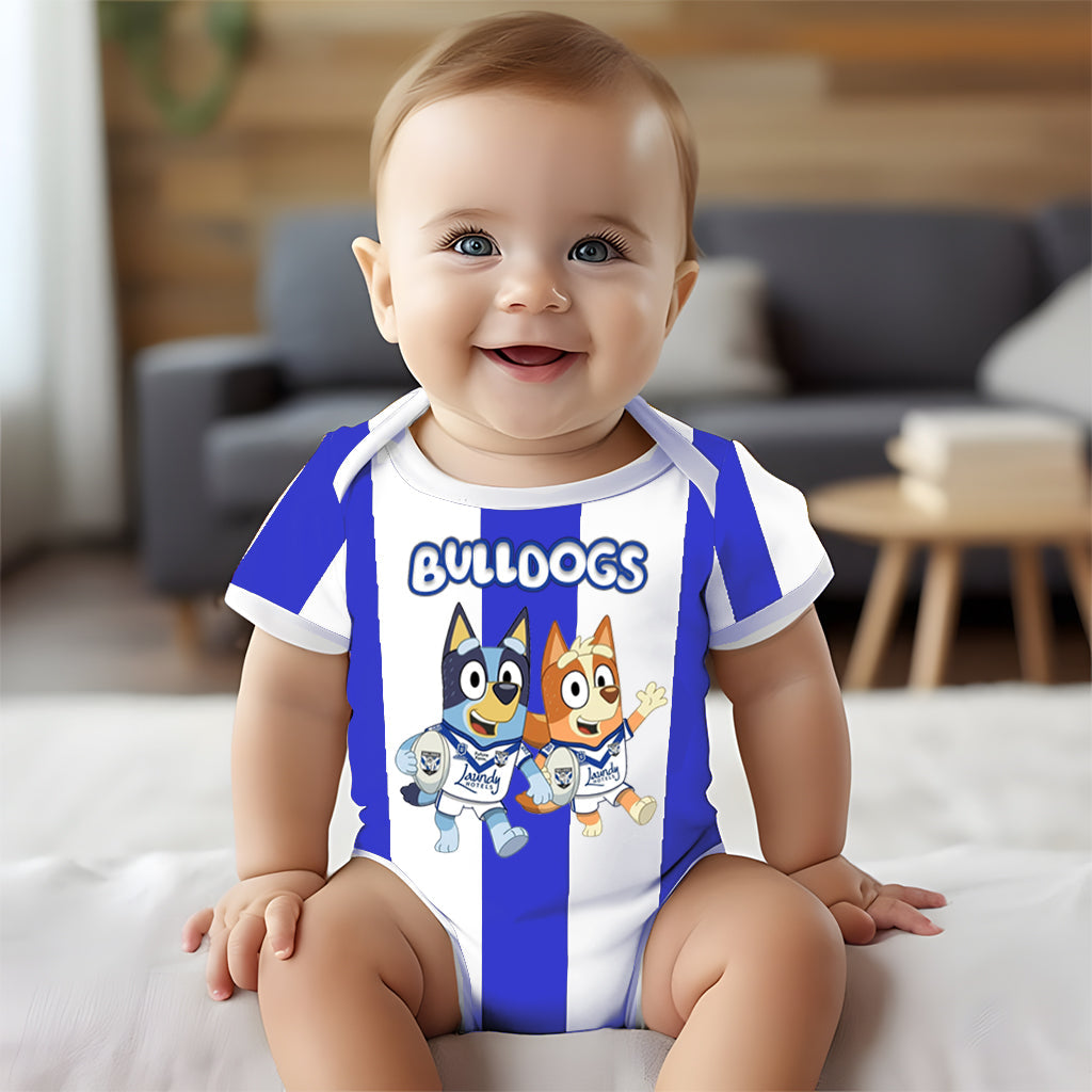 Premium NRL X CB Bluey & Bingo Baby Romper Custom Name For Kids V4 NDT LVH 230326
