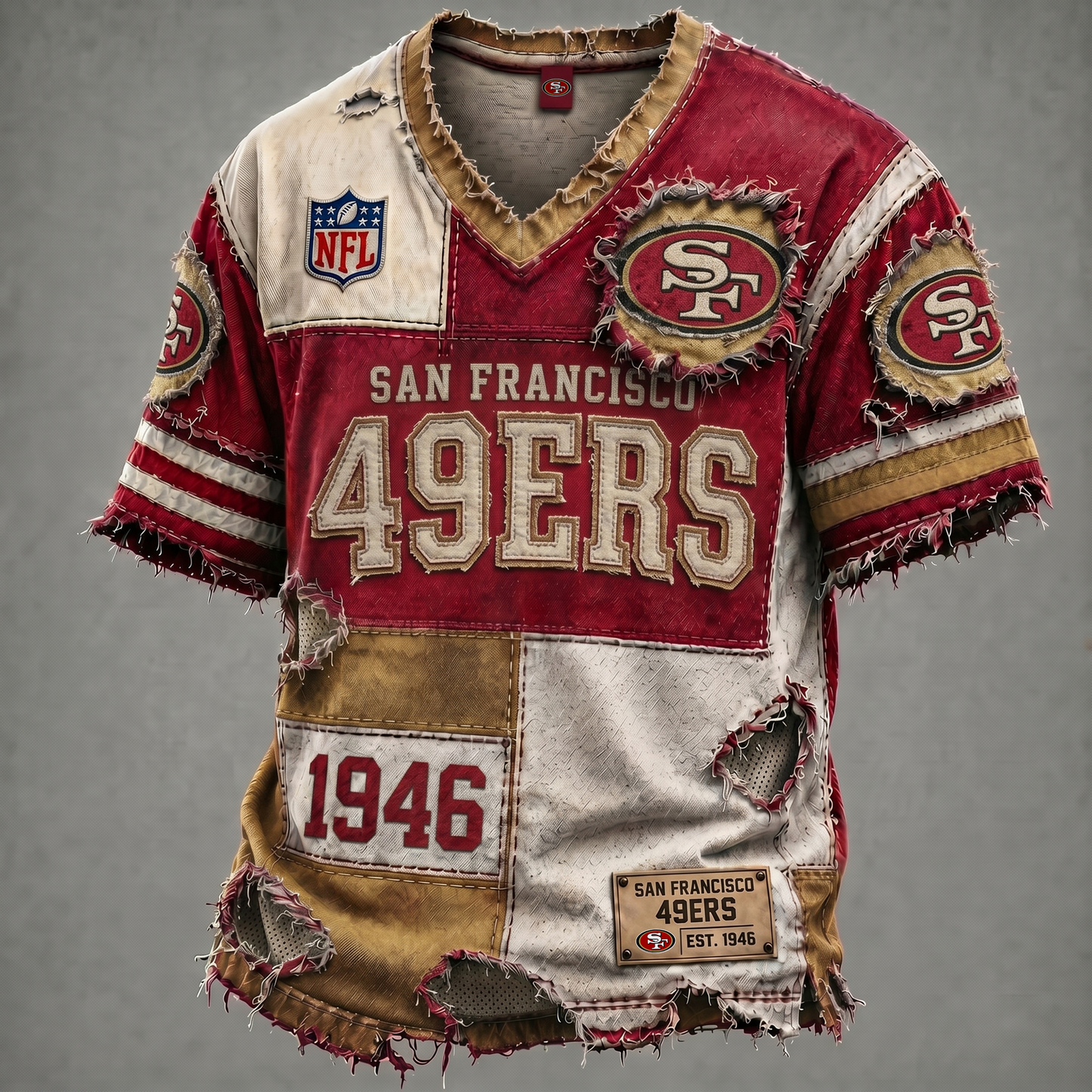 SF X NFL Premium V-Neck T-shirt Gift For Fans 0106
