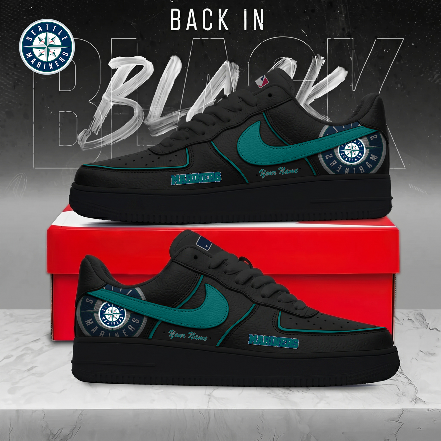 SM x MLB Back In Black AF1 Sneakers 270626