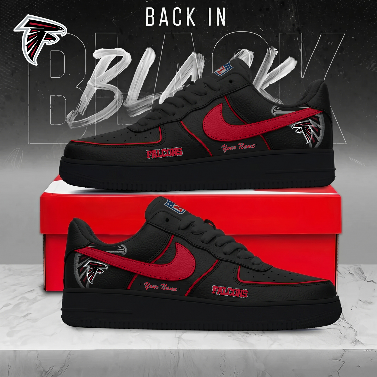 AF x NFL Back In Black AF1 Sneakers 250626