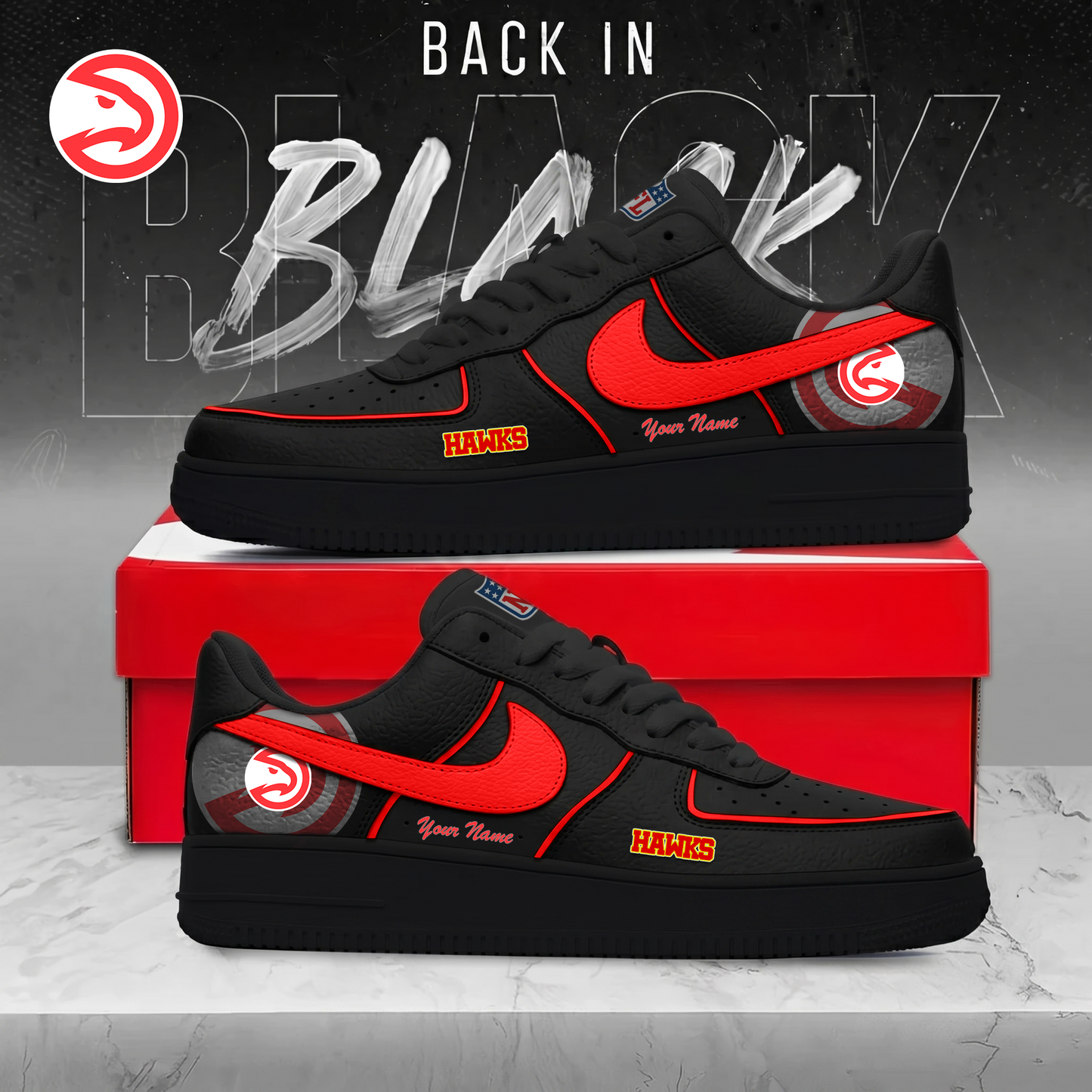 AH x NBA Back In Black AF1 Sneakers 270626