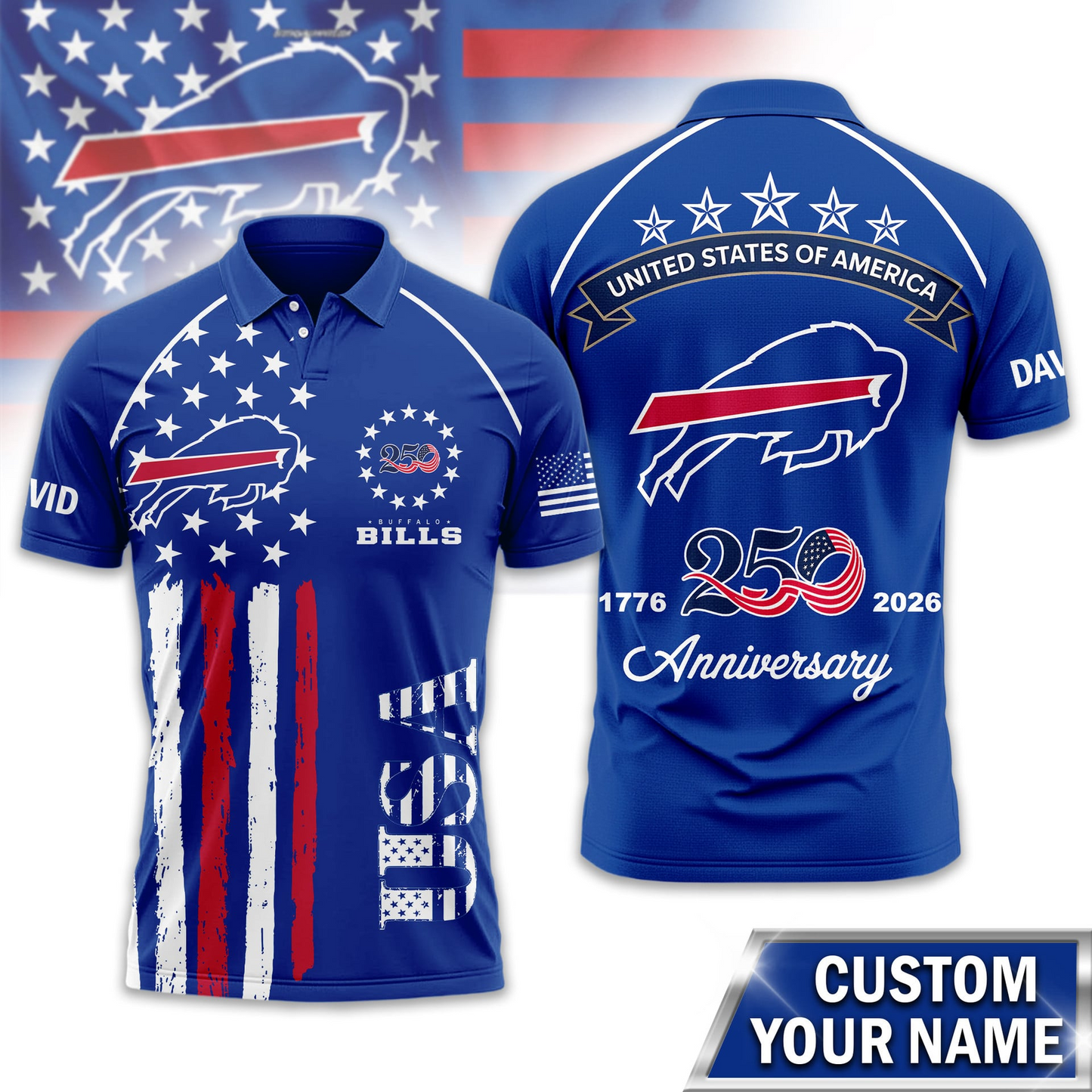 BB Premium NFL American Semiquincentennial Polo Shirt 010726