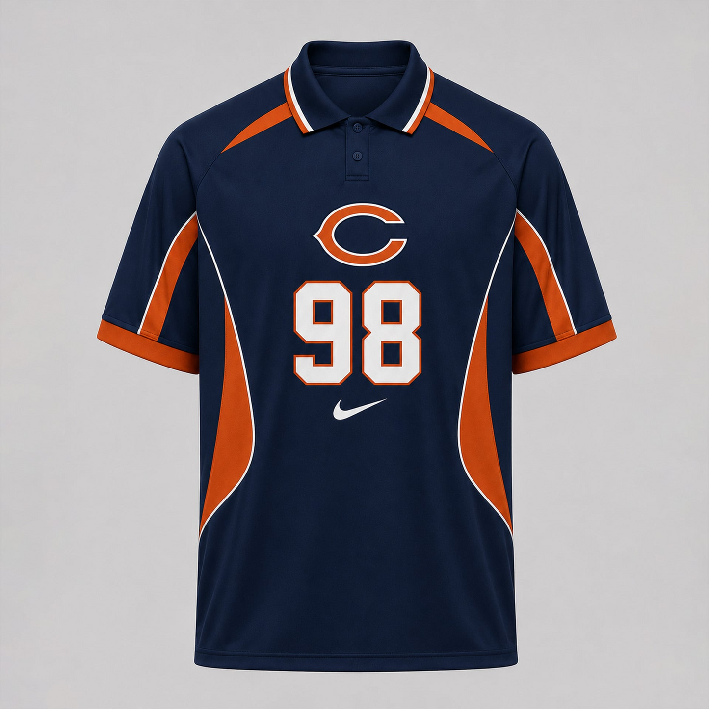 CHI Premium NFL Custom Number Sports Style Polo Shirt 2406