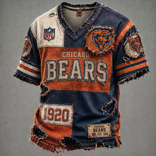 CHI X NFL Premium V-Neck T-shirt Gift For Fans 0106