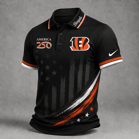 CIN Premium NFL America 250 Limited Edition Polo Shirt 2406