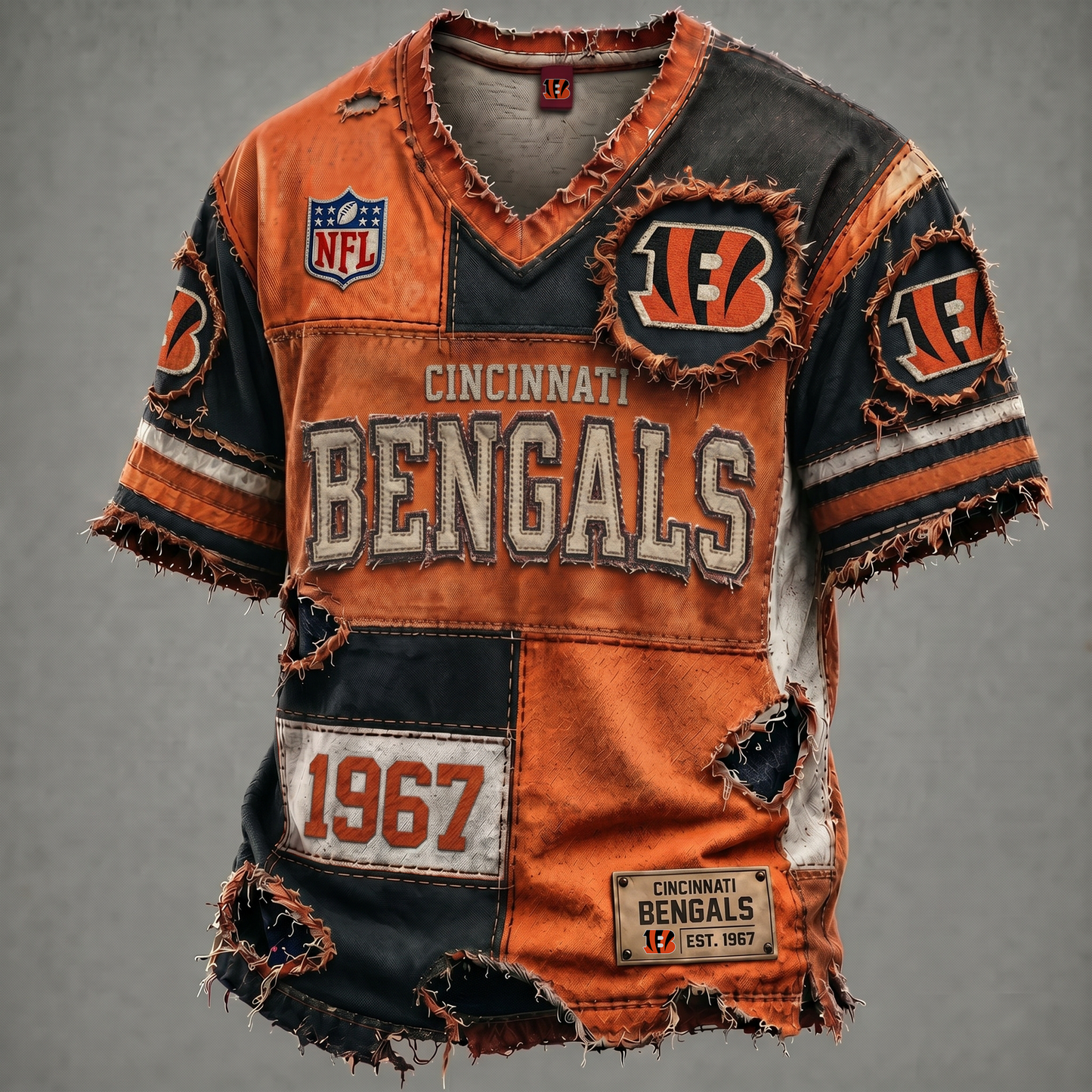 CIN X NFL Premium V-Neck T-shirt Gift For Fans 0106