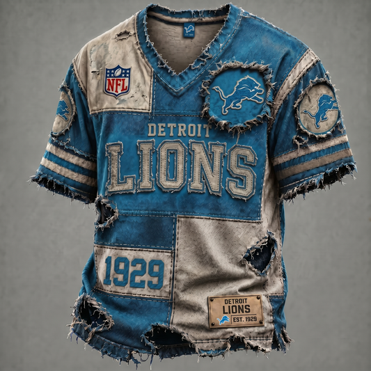 DET X NFL Premium V-Neck T-shirt Gift For Fans 0106