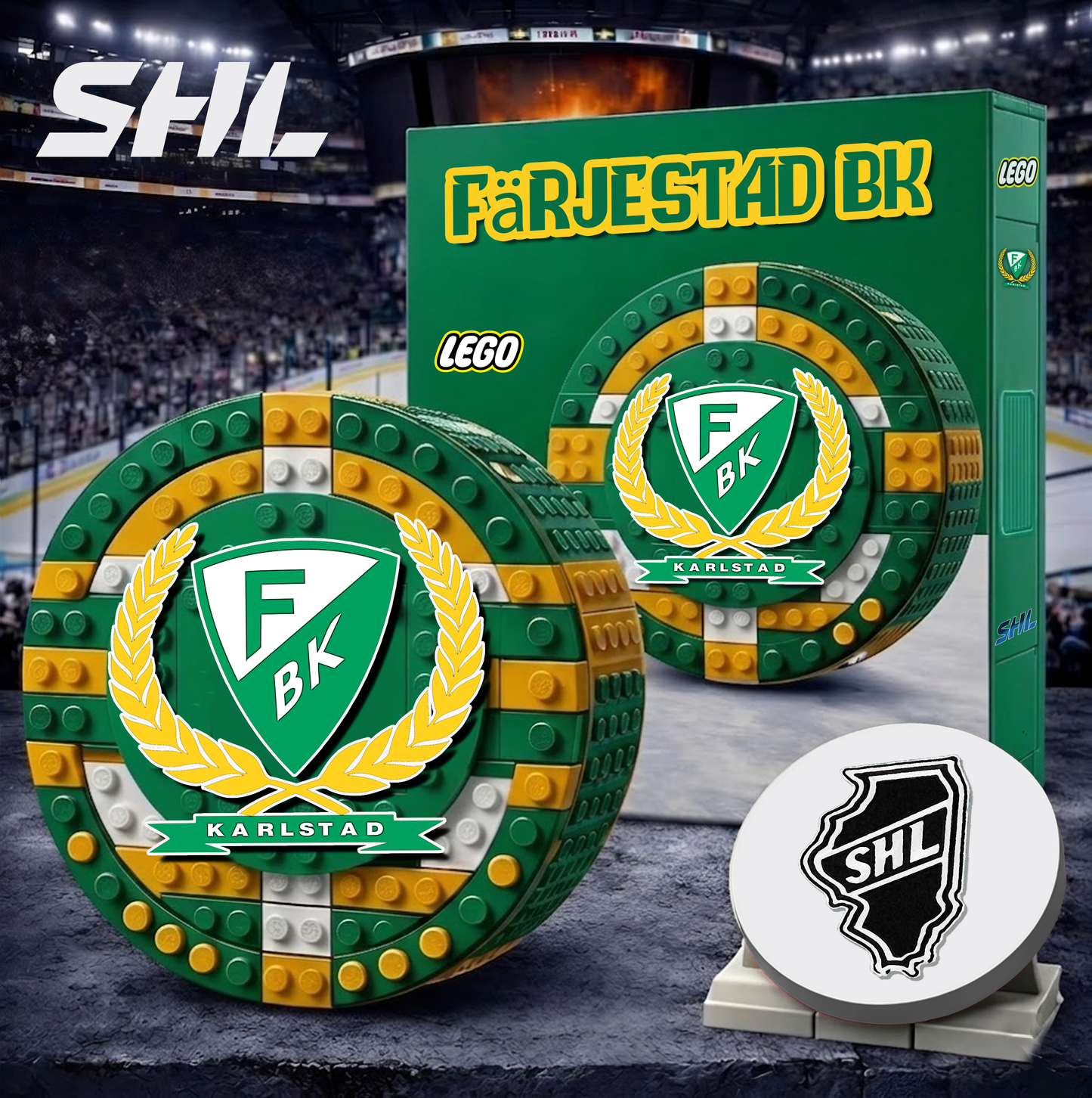 FBK x SHL Hockey 3D Puck Building Block Set Limited Editions NDT VHM 130426