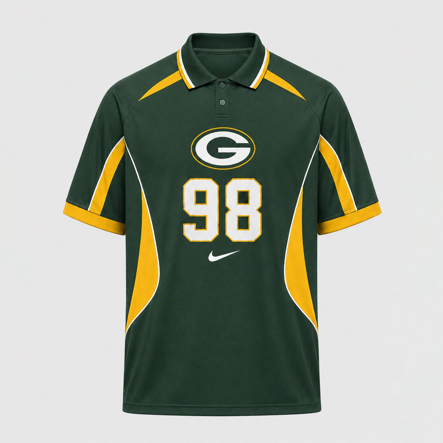 GB Premium NFL Custom Number Sports Style Polo Shirt 2406