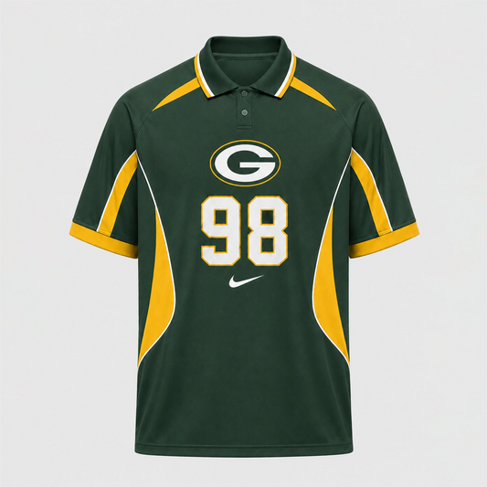 GB Premium NFL Custom Number Sports Style Polo Shirt 2406