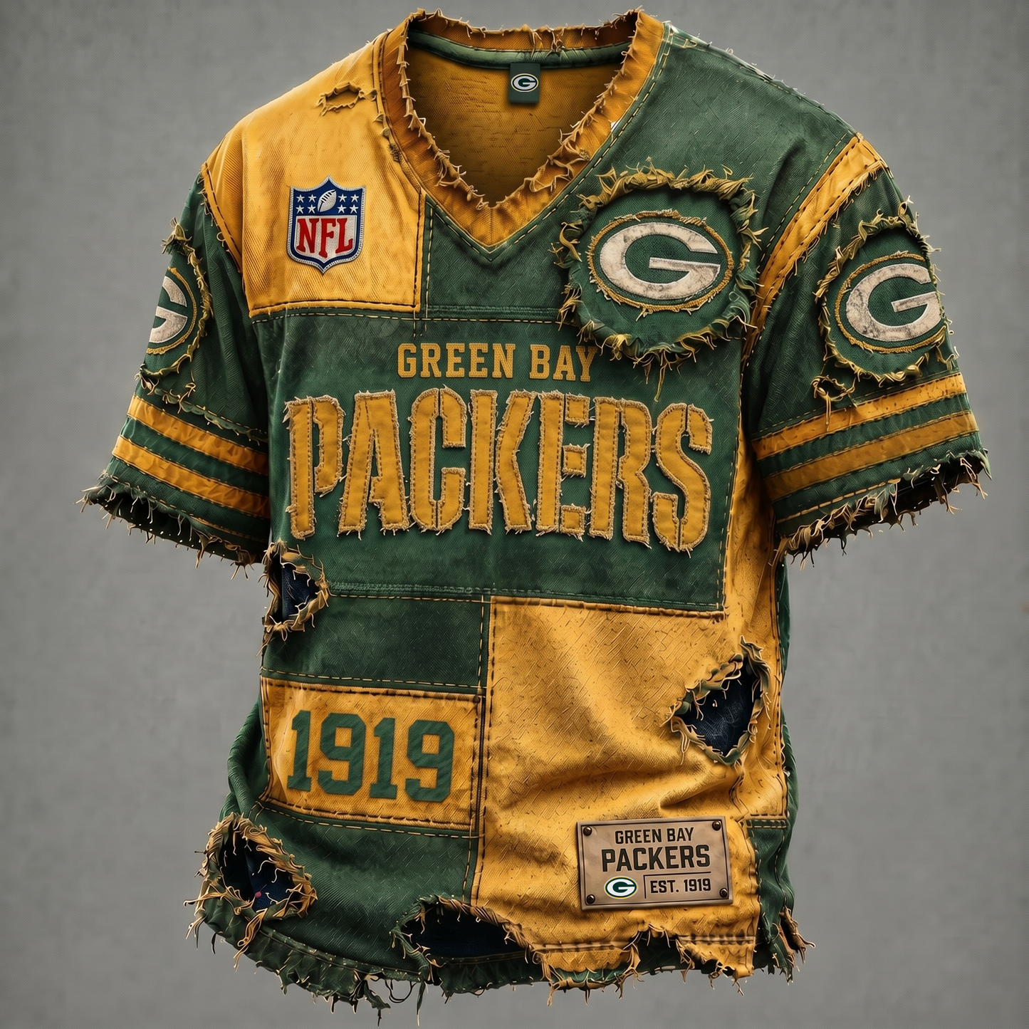 GB X NFL Premium V-Neck T-shirt Gift For Fans 0106