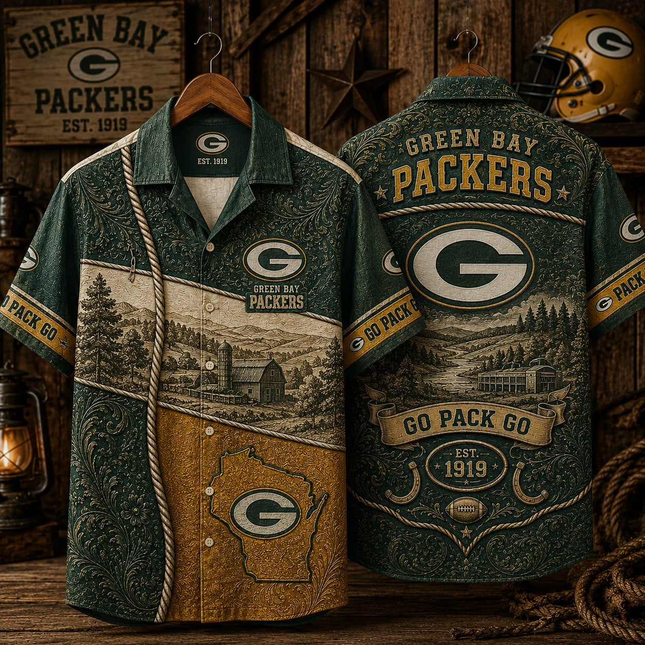 GB x NFL Hawaiian Shirt 1906