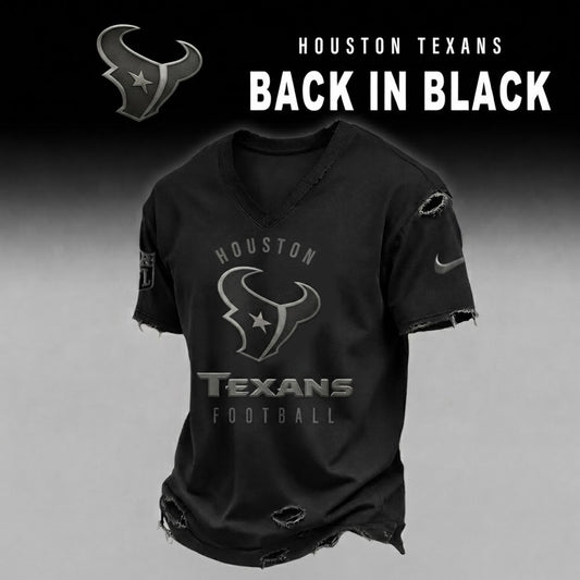 HT x NFL Back In Black V-neck Shirt 290626
