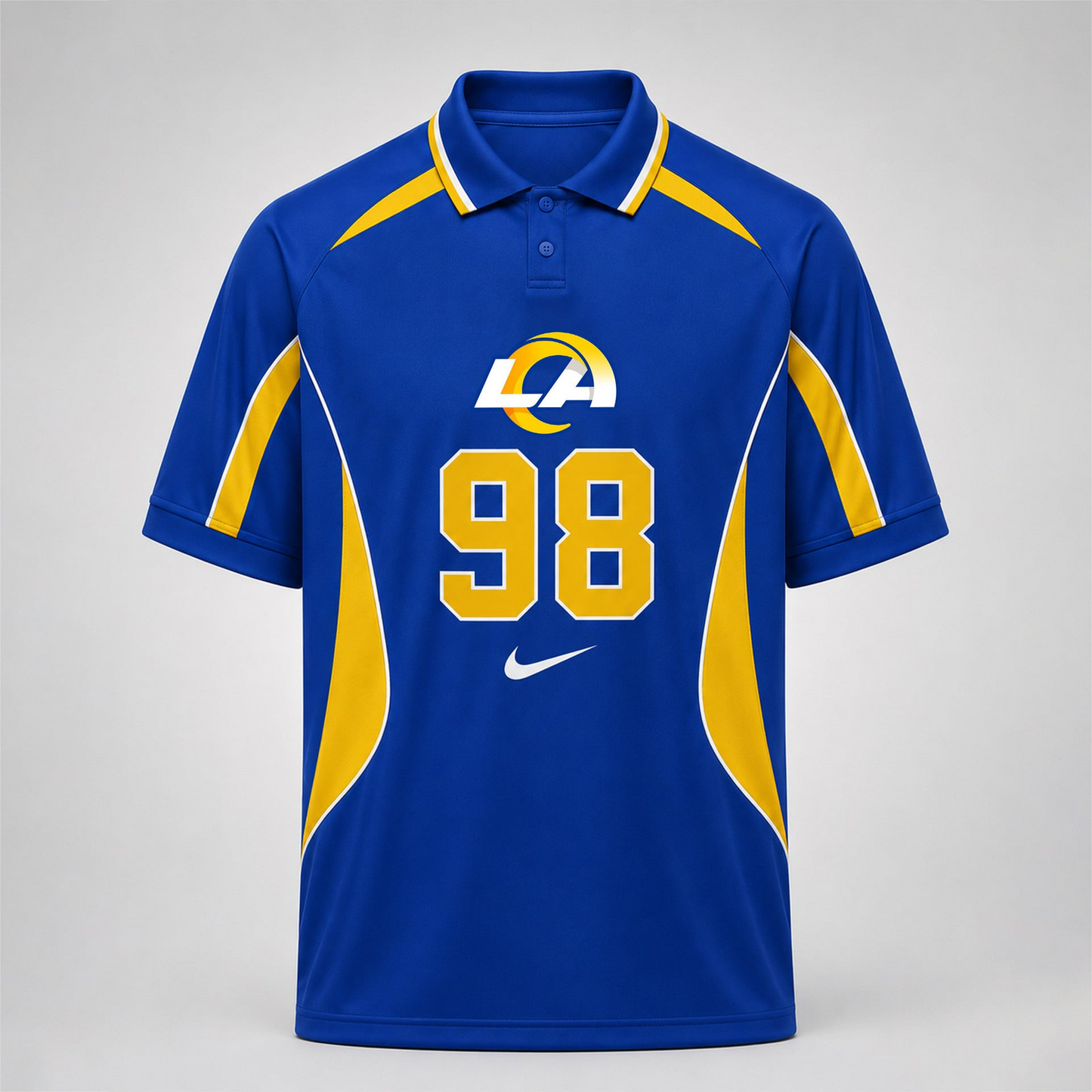 LAR Premium NFL Custom Number Sports Style Polo Shirt 2406