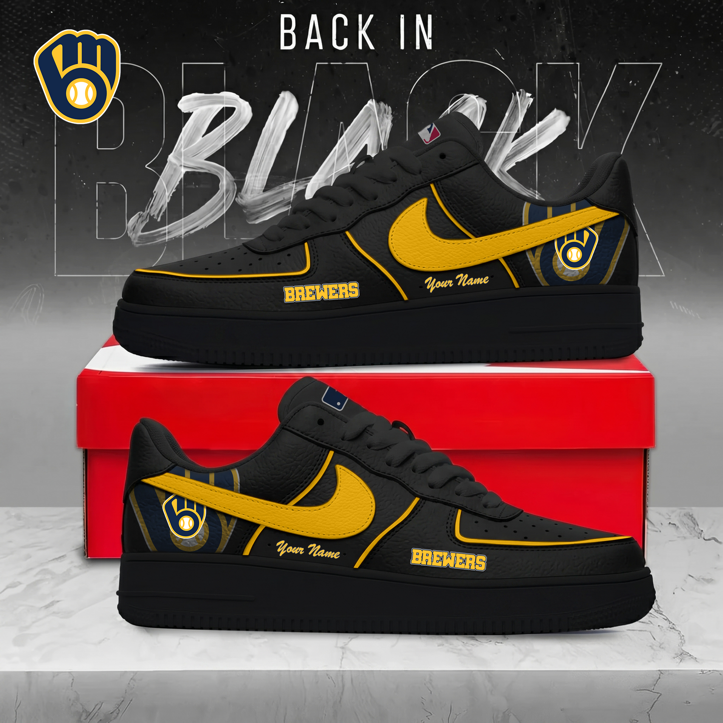 MB x MLB Back In Black AF1 Sneakers 270626