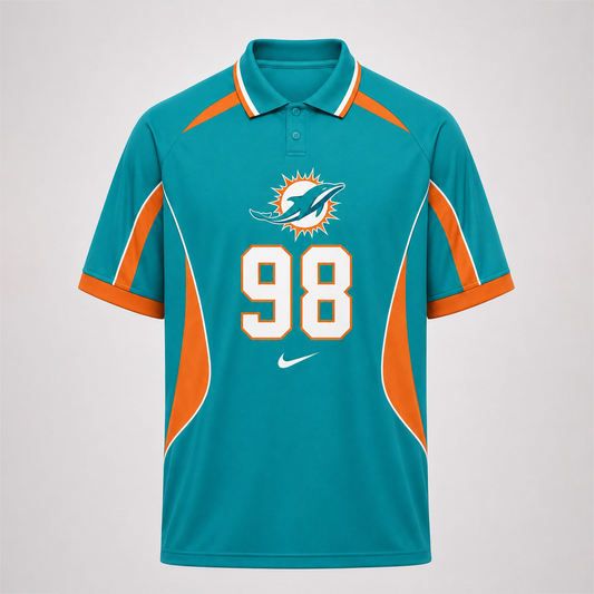 MIA Premium NFL Custom Number Sports Style Polo Shirt 2406