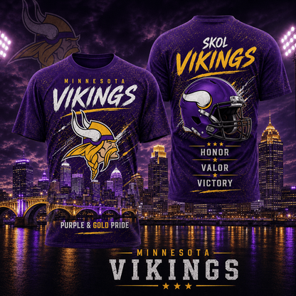 MIN x NFL Premium Skyline Pride Football T-Shirt
