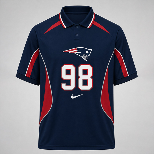 NE Premium NFL Custom Number Sports Style Polo Shirt 2406