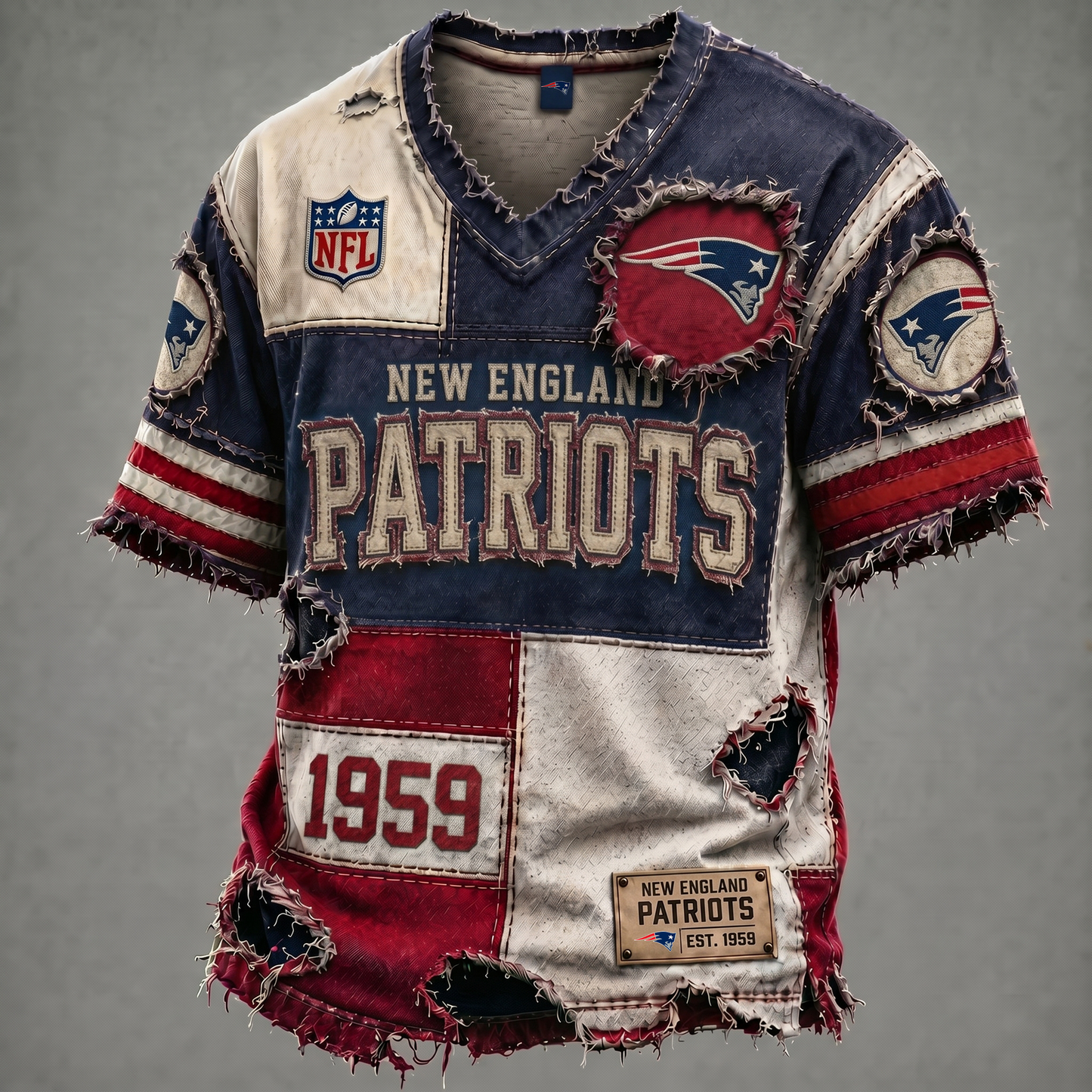 NE X NFL Premium V-Neck T-shirt Gift For Fans 0106