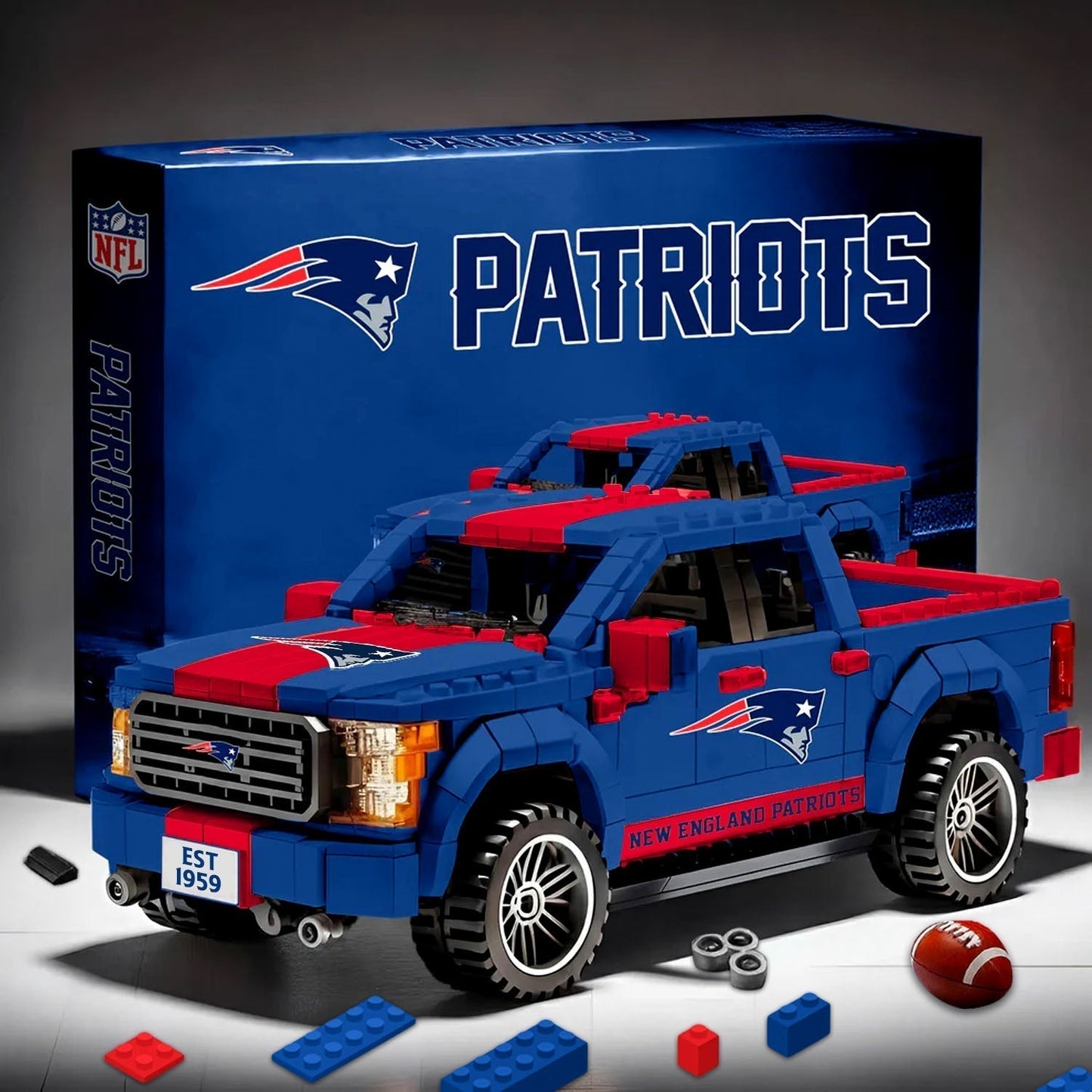 NE X NFL 3D Racing Truck Model Building Block Set NDT NHM