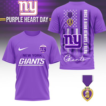 NYG Premium National Purple Hear Day 3D Shirt  300626