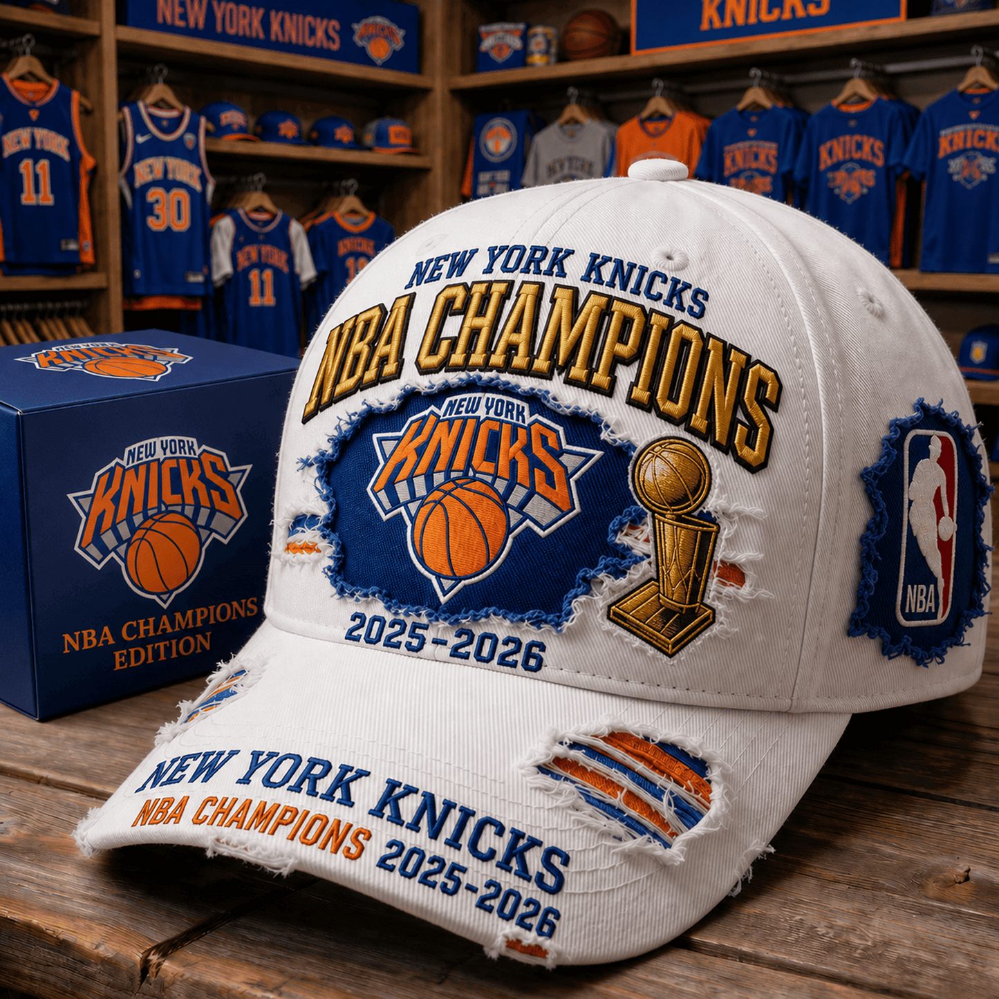 NYK x NBA Champions 2026 Premium Cap 2605 DatND TanND