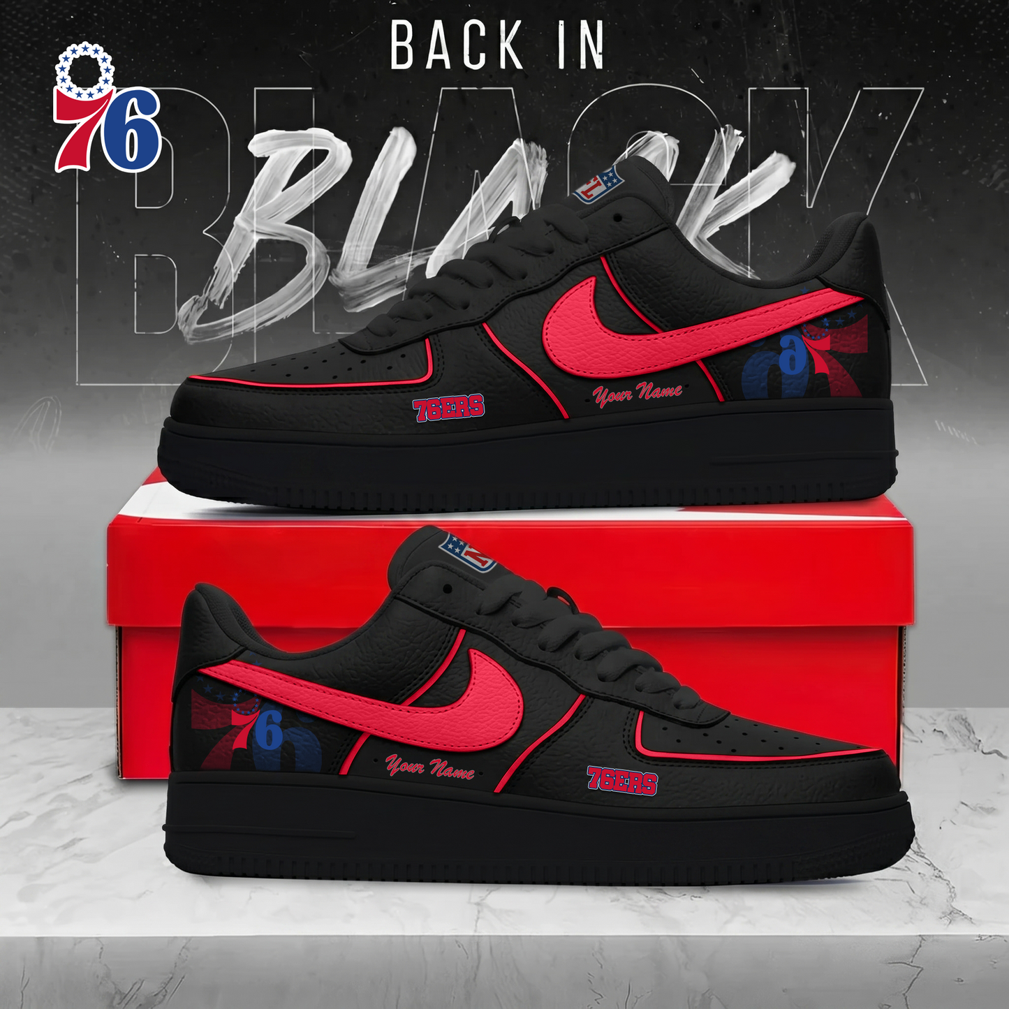 P76 x NBA Back In Black AF1 Sneakers 270626