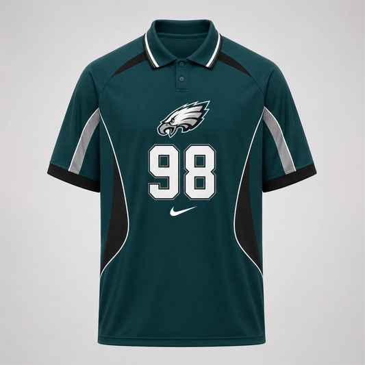 PHI Premium NFL Custom Number Sports Style Polo Shirt 2406