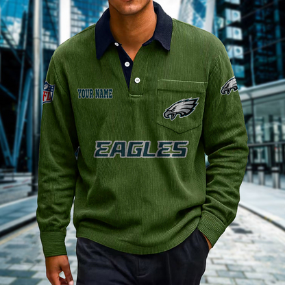 PHI X Premium NFL Corduroy color-blocked long-sleeved shirt NDT NHT
