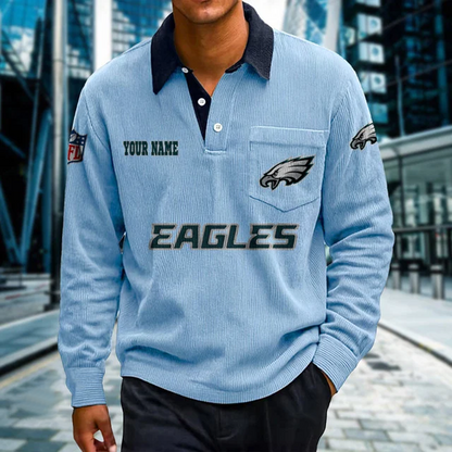 PHI X Premium NFL Corduroy color-blocked long-sleeved shirt NDT NHT