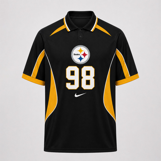 PIT Premium NFL Custom Number Sports Style Polo Shirt 2406