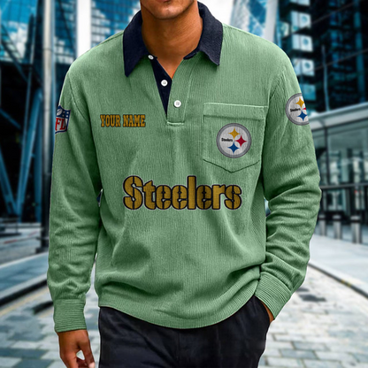 PIT X Premium NFL Corduroy color-blocked long-sleeved shirt NDT NHT