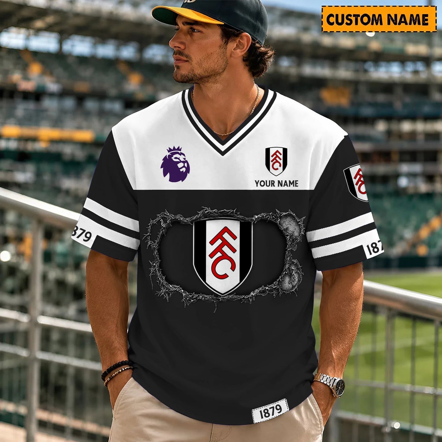PREMIUM EPL X FUL Streetwear V-neck Shirt Custom Gifts For Fan NDT NHM 280526