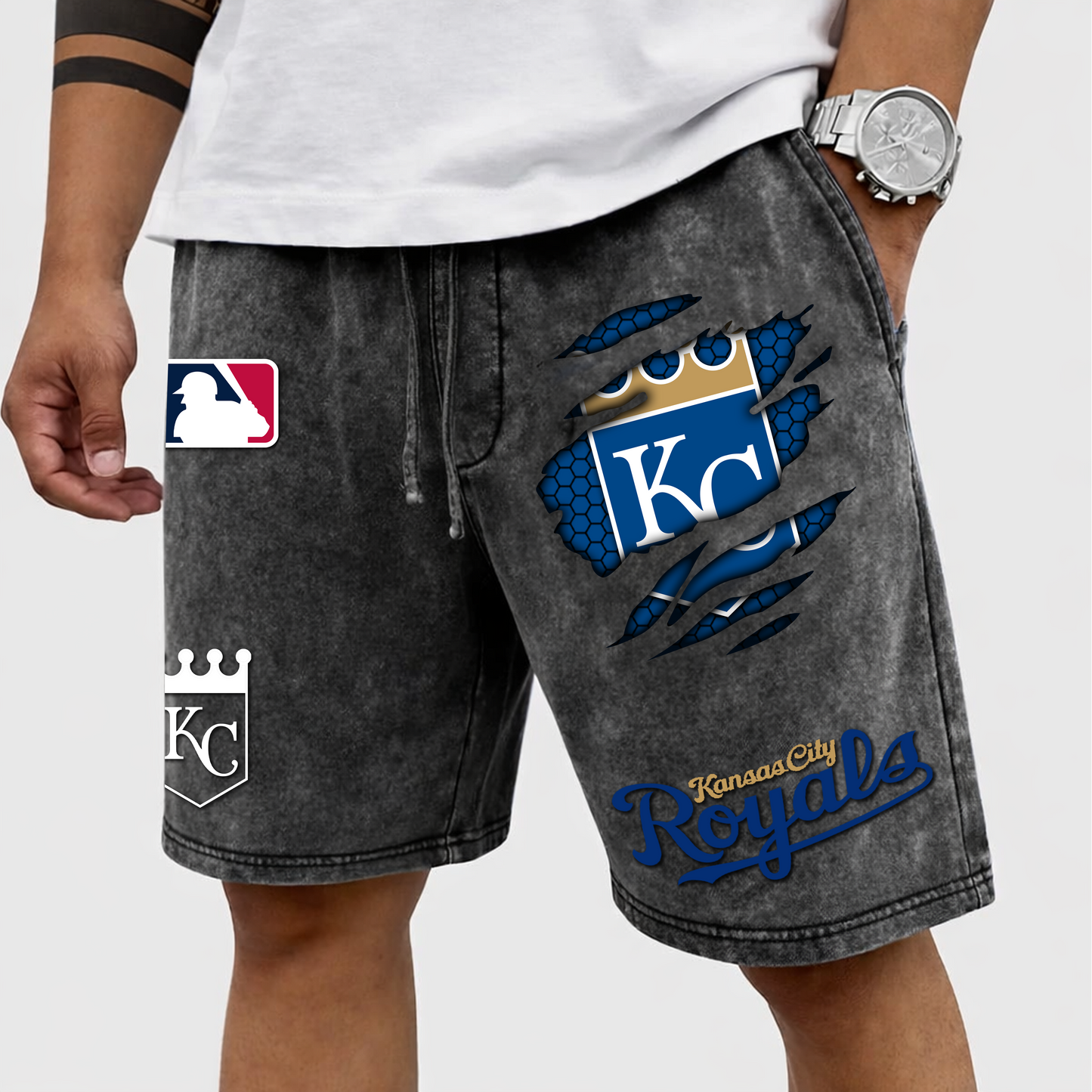 PREMIUM MLB X KCR WASH SHORT FOR SUMMERS HOLIDAY NDT VHM 080426