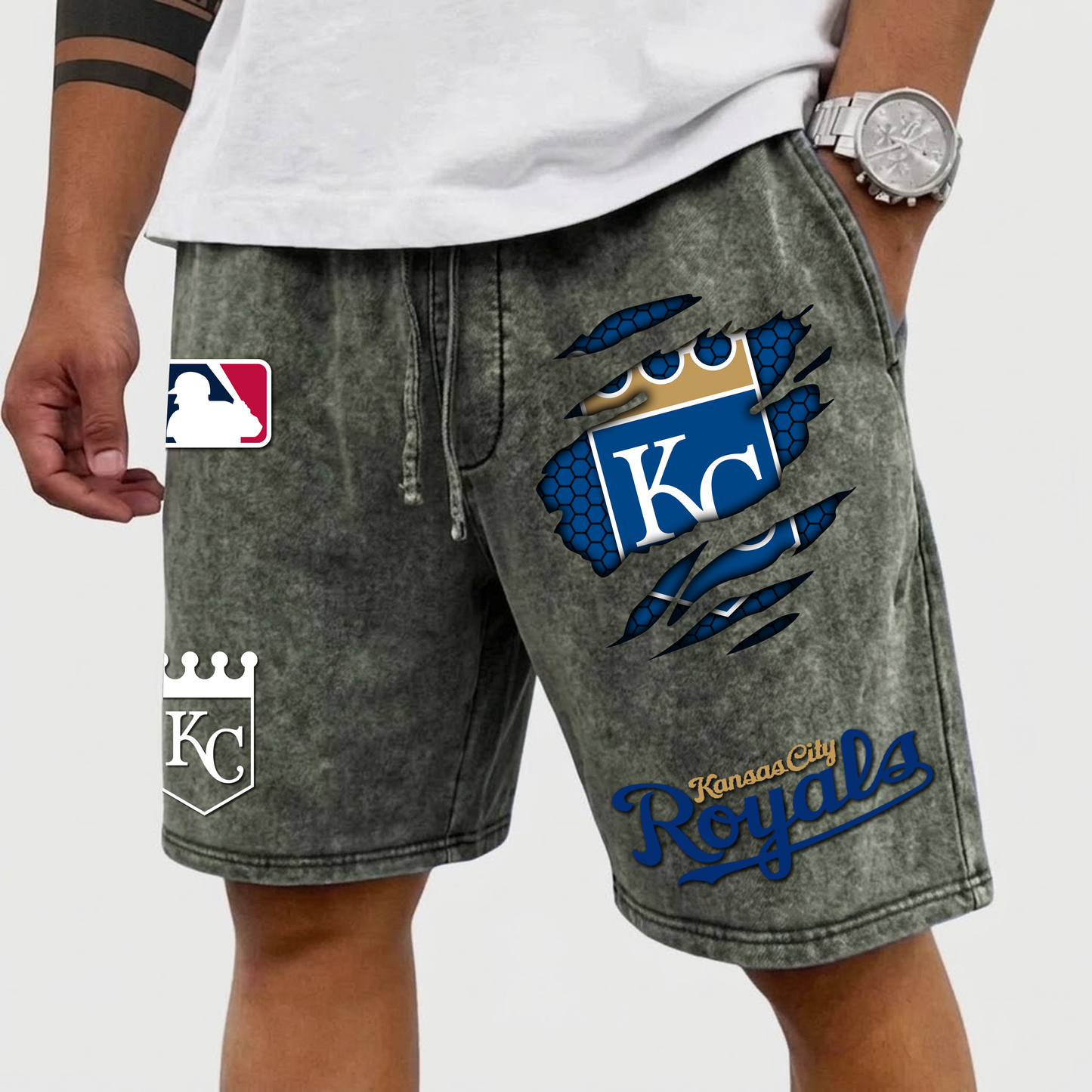 PREMIUM MLB X KCR WASH SHORT FOR SUMMERS HOLIDAY NDT VHM 080426