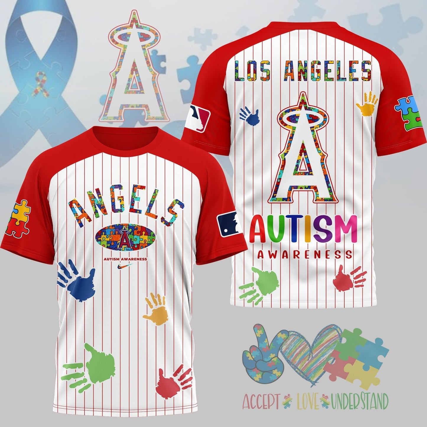 PREMIUM MLB X LAA Autism Support 3D Shirt Limited Editions NDT NHM 080426