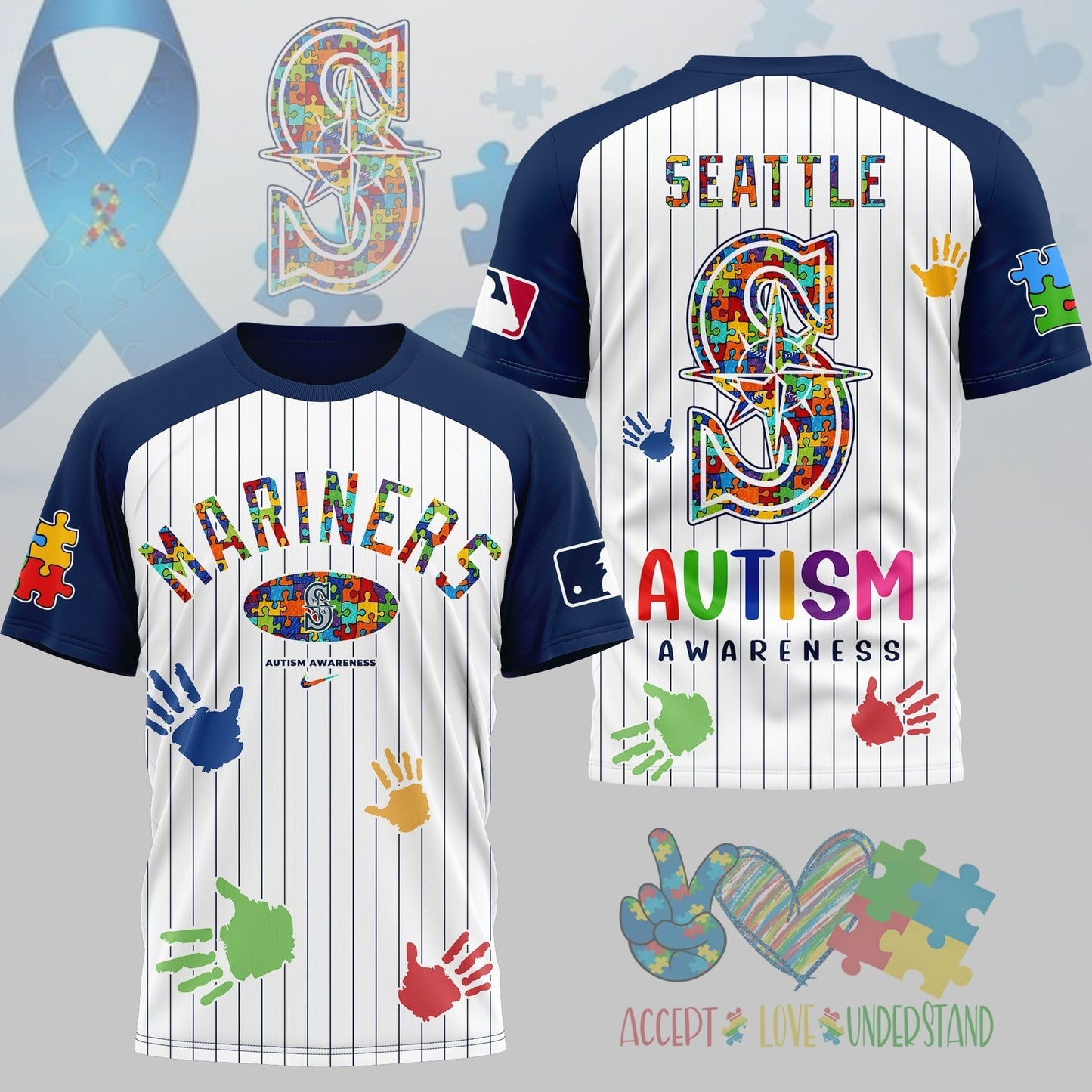 PREMIUM MLB X SM Autism Support 3D Shirt Limited Editions NDT NHM 080426