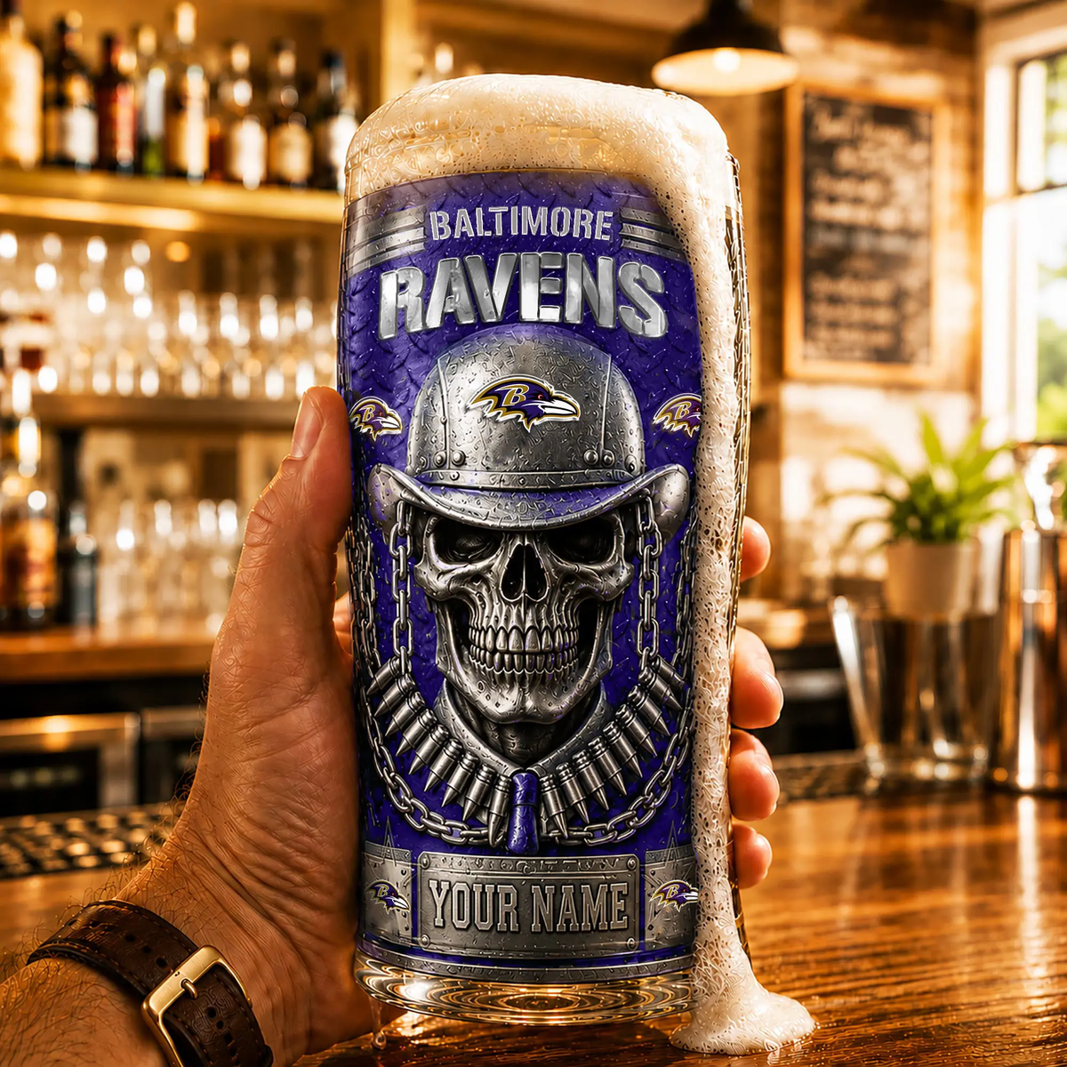 PREMIUM NFL X BR Beer Glass Custom Name Gifts For Fan NDT VHM 020626