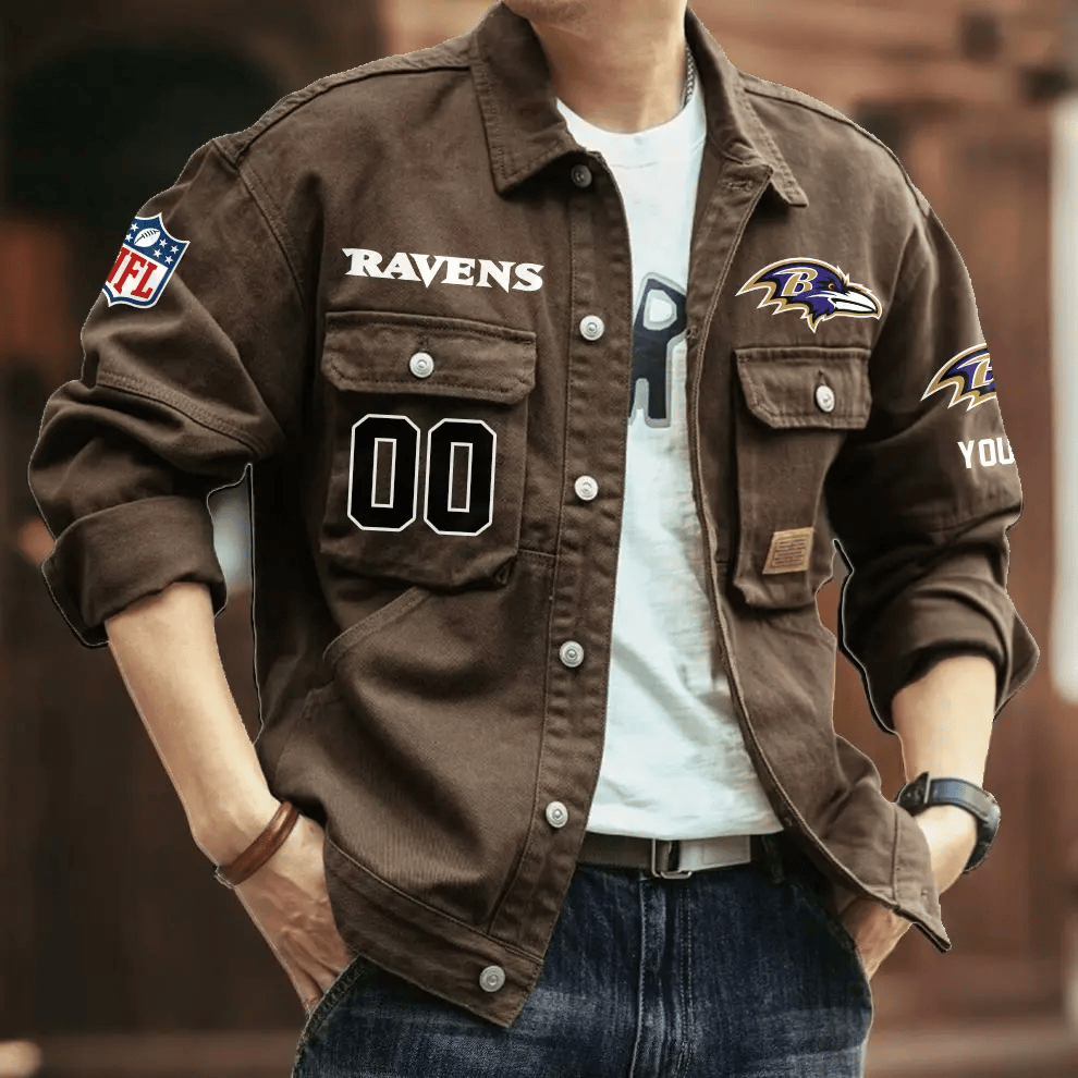 PREMIUM NFL X BR Men's Denim Autumn Jackets NDT VHM 090626
